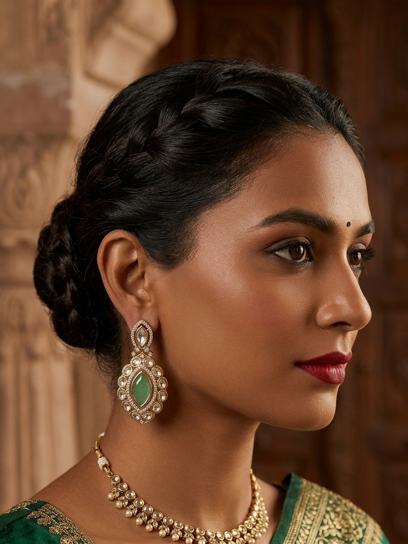 Kundan Dangler Earrings Polki Style