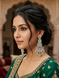 Green Stone Chandelier Earrings SP-336