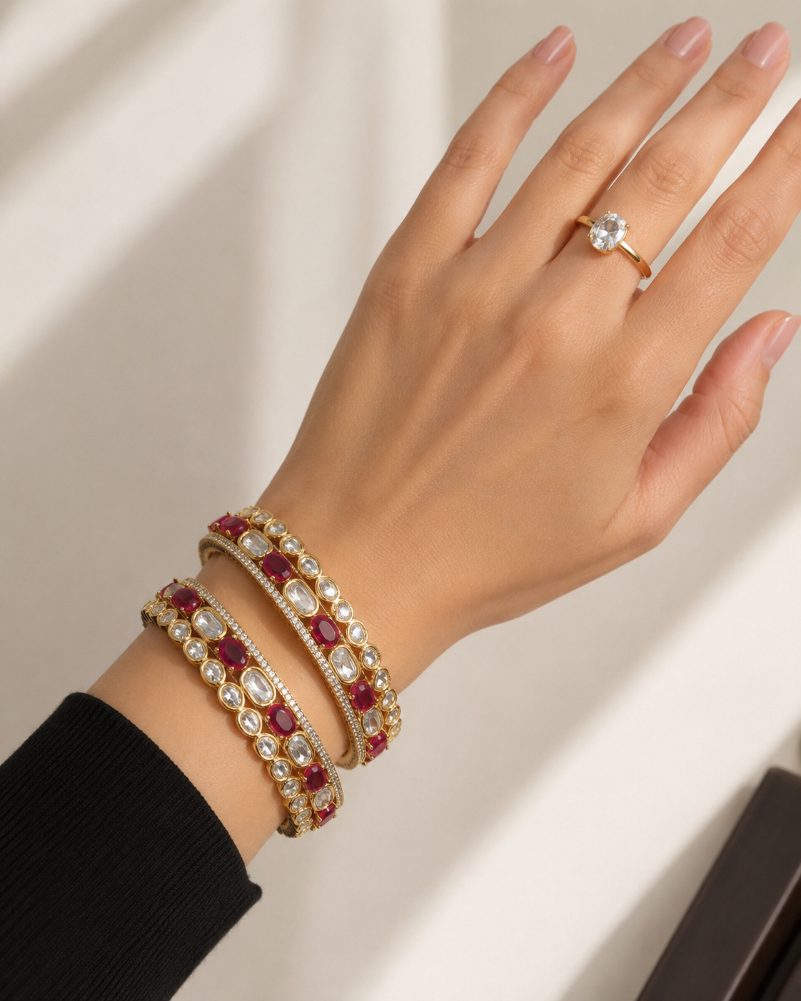 Ruhani Polki Ruby Bangles