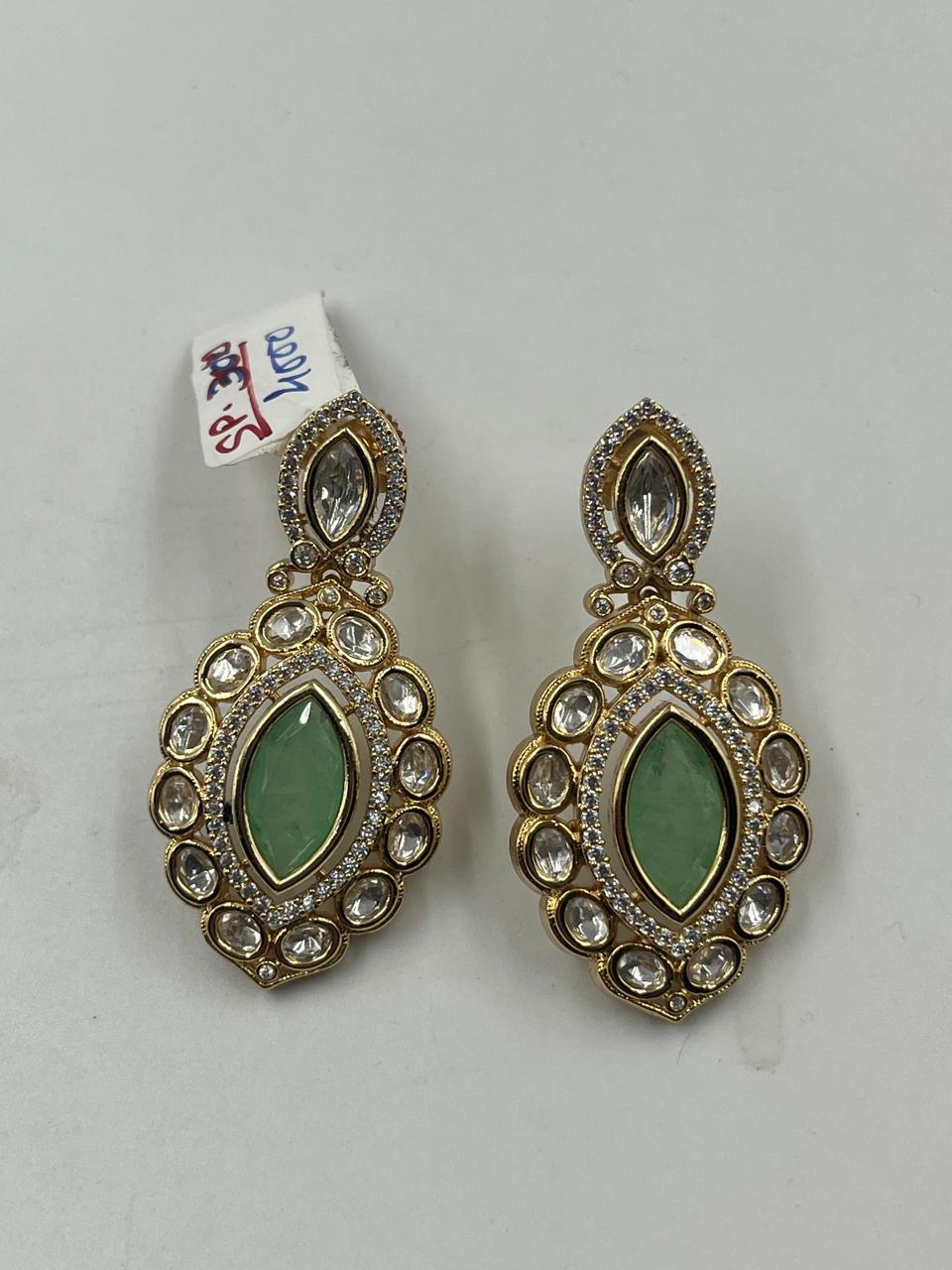 Kundan Dangler Earrings Polki Style