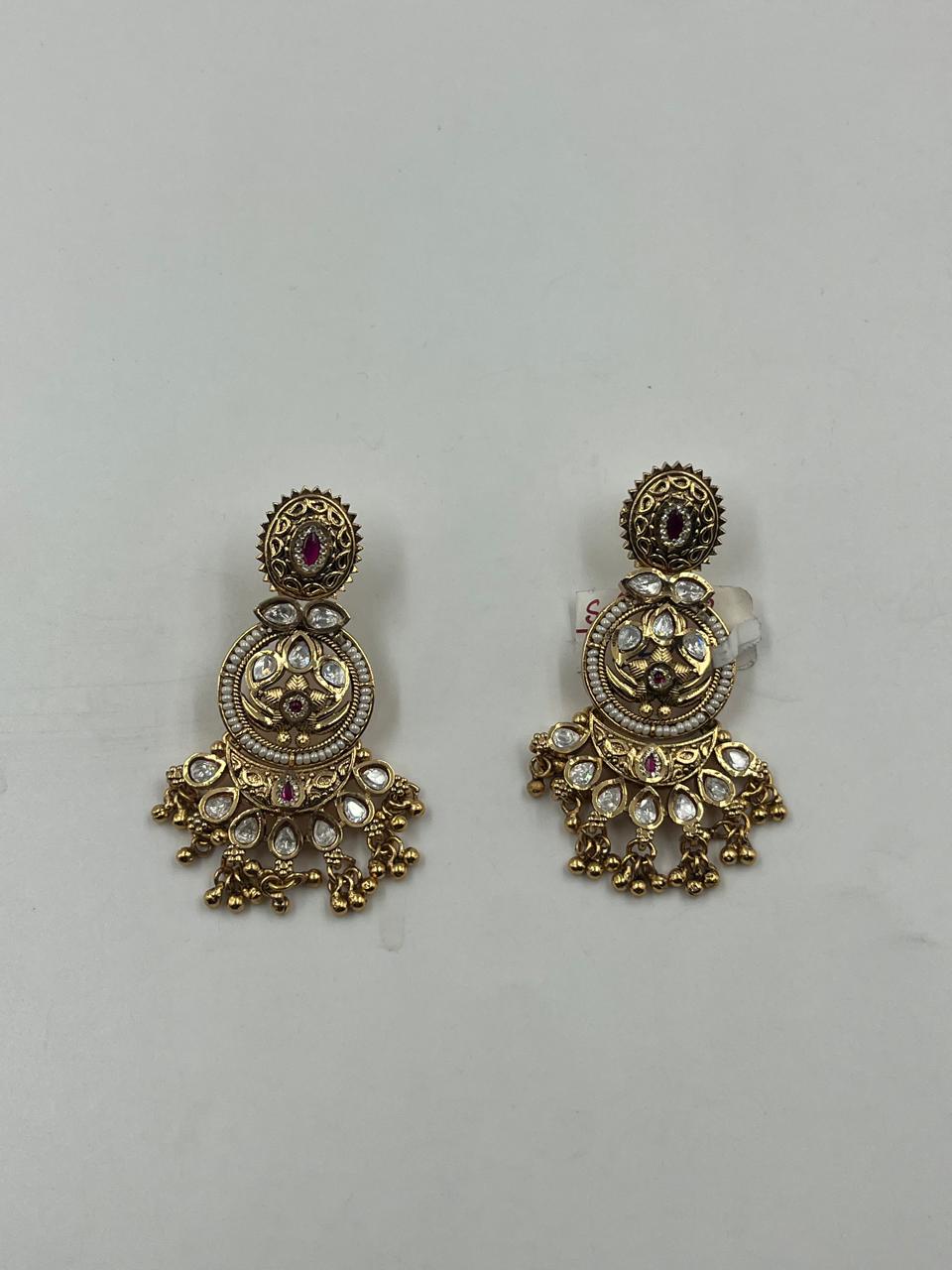 Antique Kundan Drop Earrings – SP 150